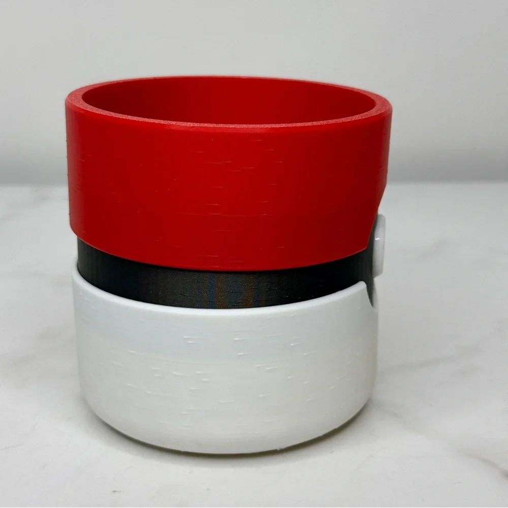 Pokeball Inspired 3D Printed Planter - Succulent Pot - Gamer Desk Decor Gift 4” - Picture 6 of 11